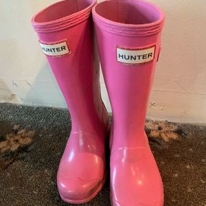 Pink Hunter Wellies Rain boots Girls 13